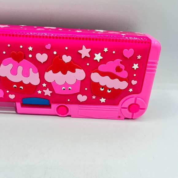 Tinc Mallo Character Pop Out Pencil Case Pink Pop Out Compartment push button - Picture 3 of 12